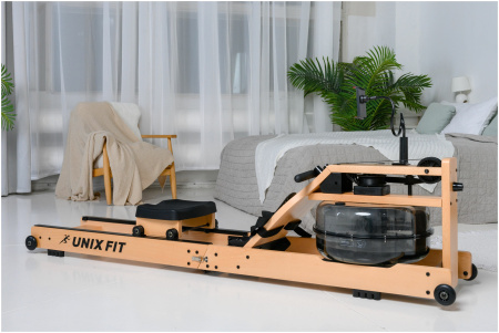 Гребной тренажер водный UnixFit Wood Rower