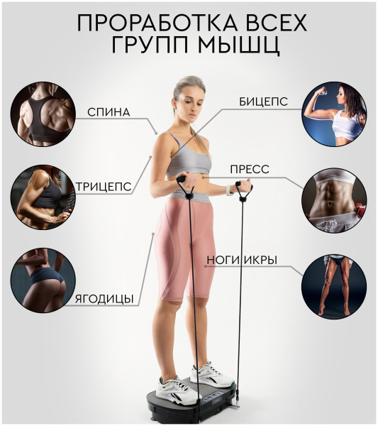 Ультратонкая виброплатформа тренажер для похудения PLANTA VP-02 Vibra Slim