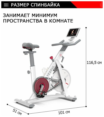 Велотренажер YESOUL BS3-W PRO (белый)