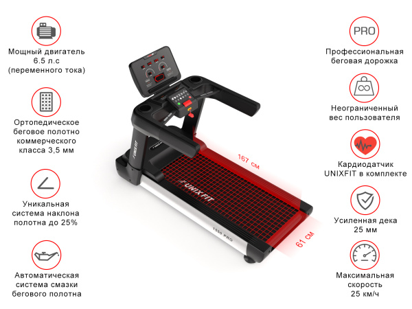 Беговая дорожка UnixFit 1550 PRO