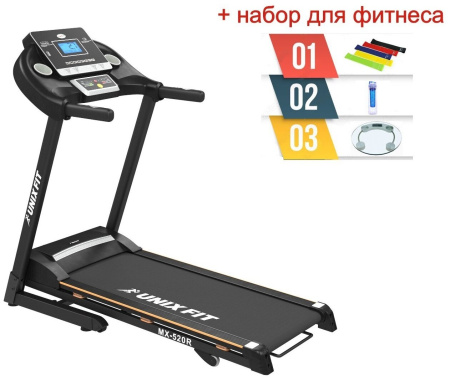 Беговая дорожка c набором для фитнеса UnixFit MX-520R