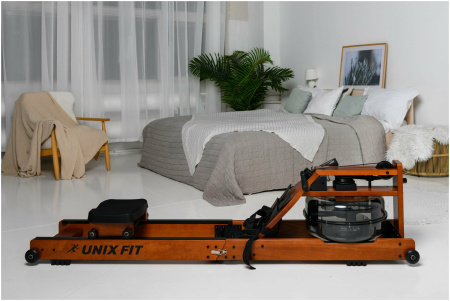 Гребной тренажер водный UnixFit Wood Rower